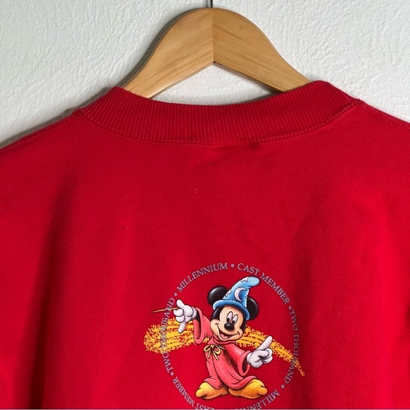 Vintage Disney Cast Member Fantasia Red Sweatshirt Pullover Cotton Blend Size L - Picture 11 of 14